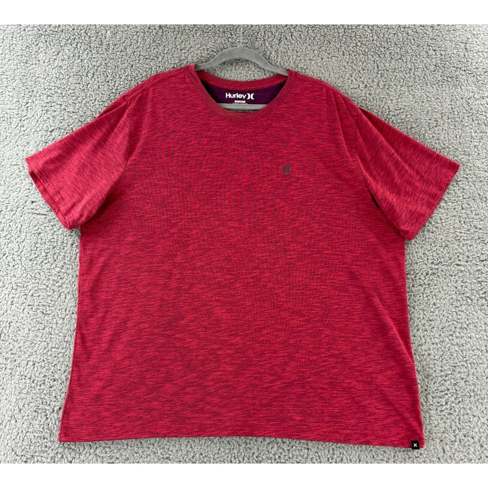 Hurley Nike Dri-Fit T-Shirt Mens Size XX-Large Red Short Sleeve Pullover Stretch